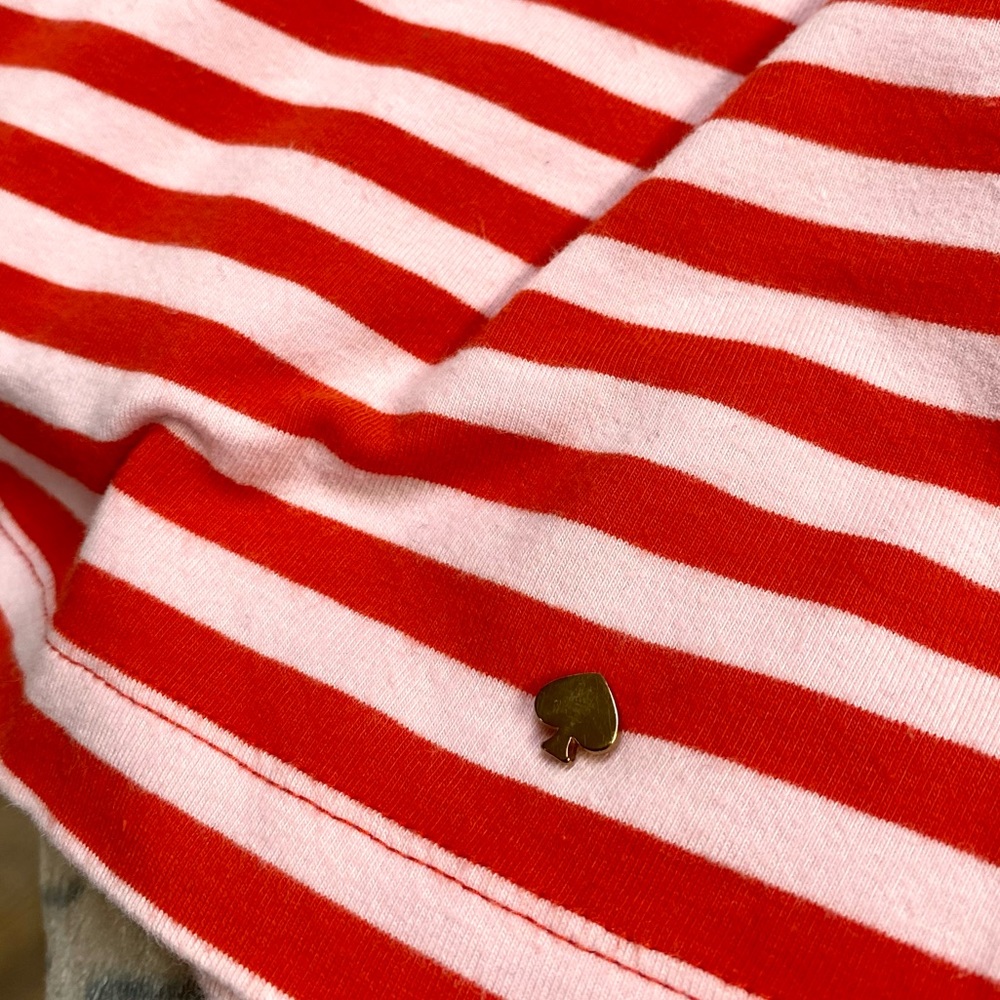 KATE SPADE Red & Pink Striped 3/4 Sleeve Tee - Picture 6 of 9